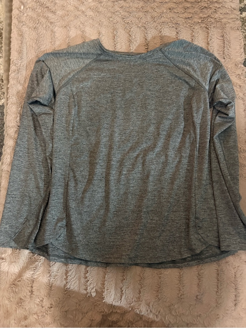tek gear Heathered Blue-Gray Long Sleeve Crew Tee